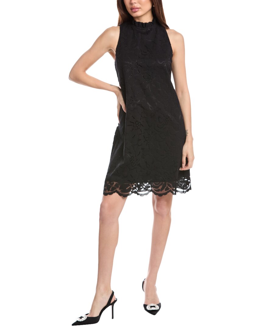 Anne Klein womens Allover Lace Shift Dress, 10, Black